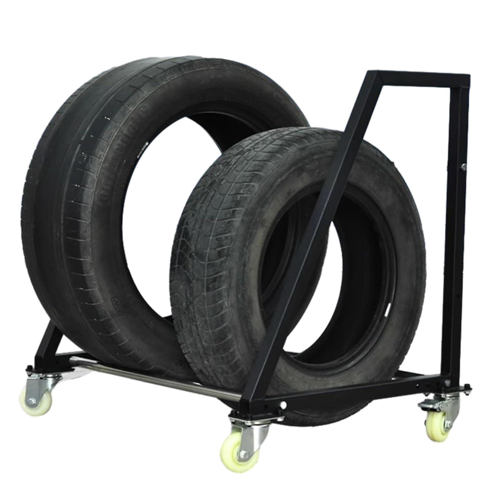 XBTGS Estante de almacenamiento de neumáticos negro, estante de garaje, sistema de almacenamiento de neumáticos rodantes para el hogar, estante de exhibición de neumáticos de coche y motocicleta