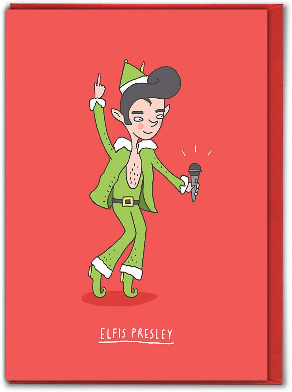 Brainbox Candy - Funny Xmas Cards - Funny Christmas Cards For Friends - 'Elvis Presley' - For Mum and Dad Him Her Boyfriend Girlfriend Partner