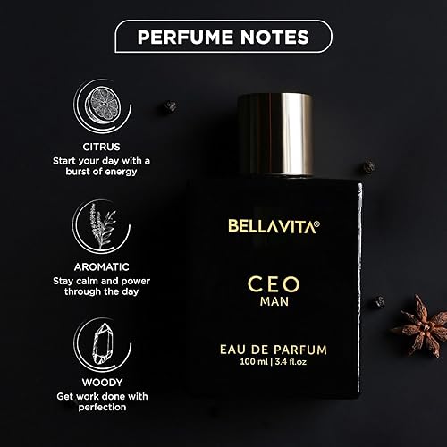 Miniatura 4 de Bella vita Luxury CEO Man Perfume para hombre (3.38 onzas líquidas)  Perfume de hombre de larga duración con fragancia de limón, lavanda, vetiver