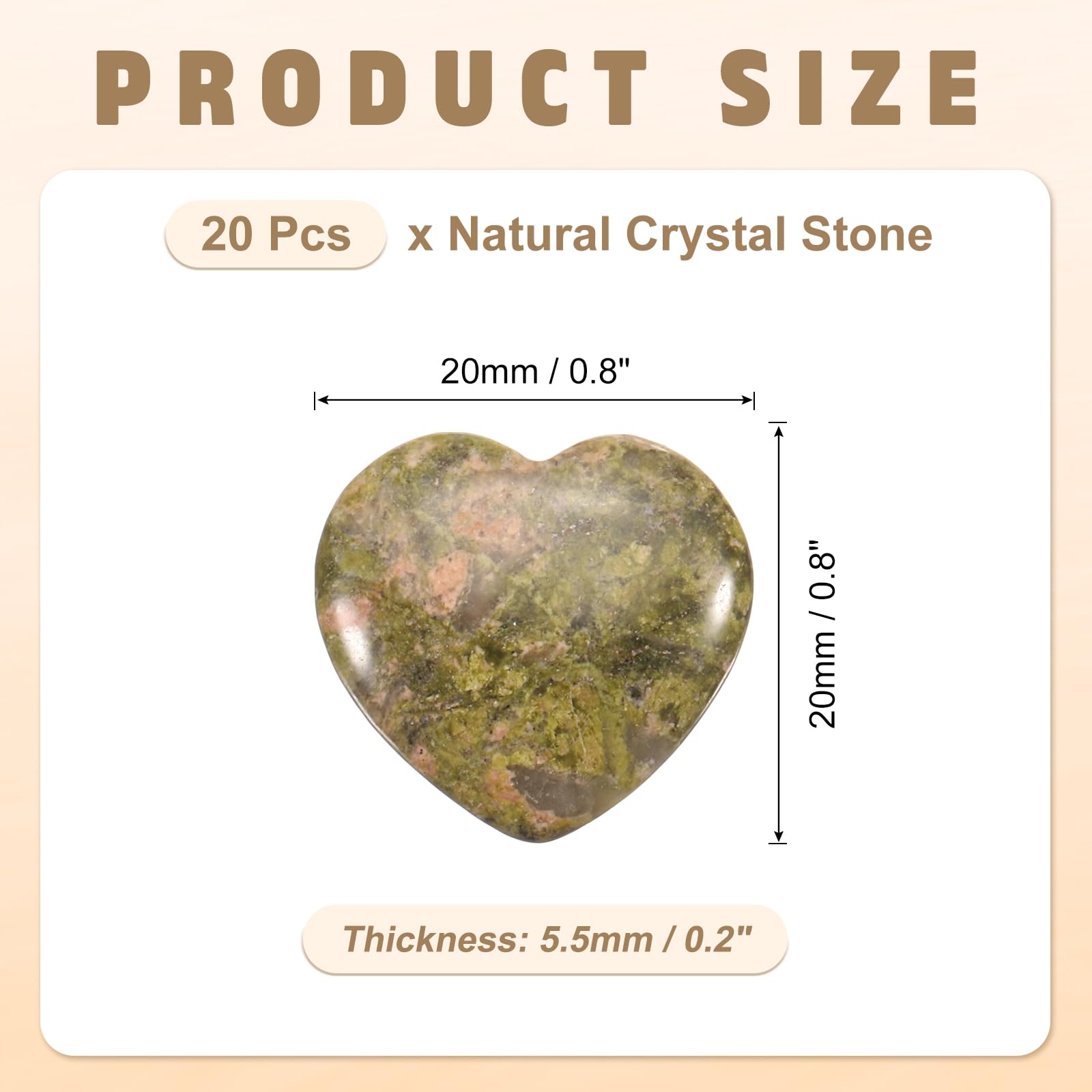 PATIKIL 20 Pcs Natural Heart Shaped Crystal Stone, 1 Inch Mini Polished Love Gemstone Crystal - Image 2