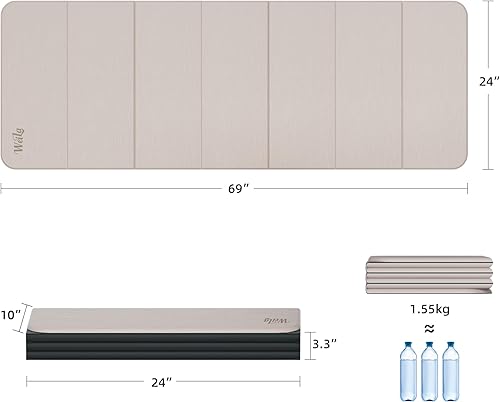 Miniatura 4 de Tapete de yoga extra grueso de 12 pulgada, equipo de pilates, 69 x 24 pulgadas, tapetes de entrenamiento sin olor para gimnasio en casa, tapetes de