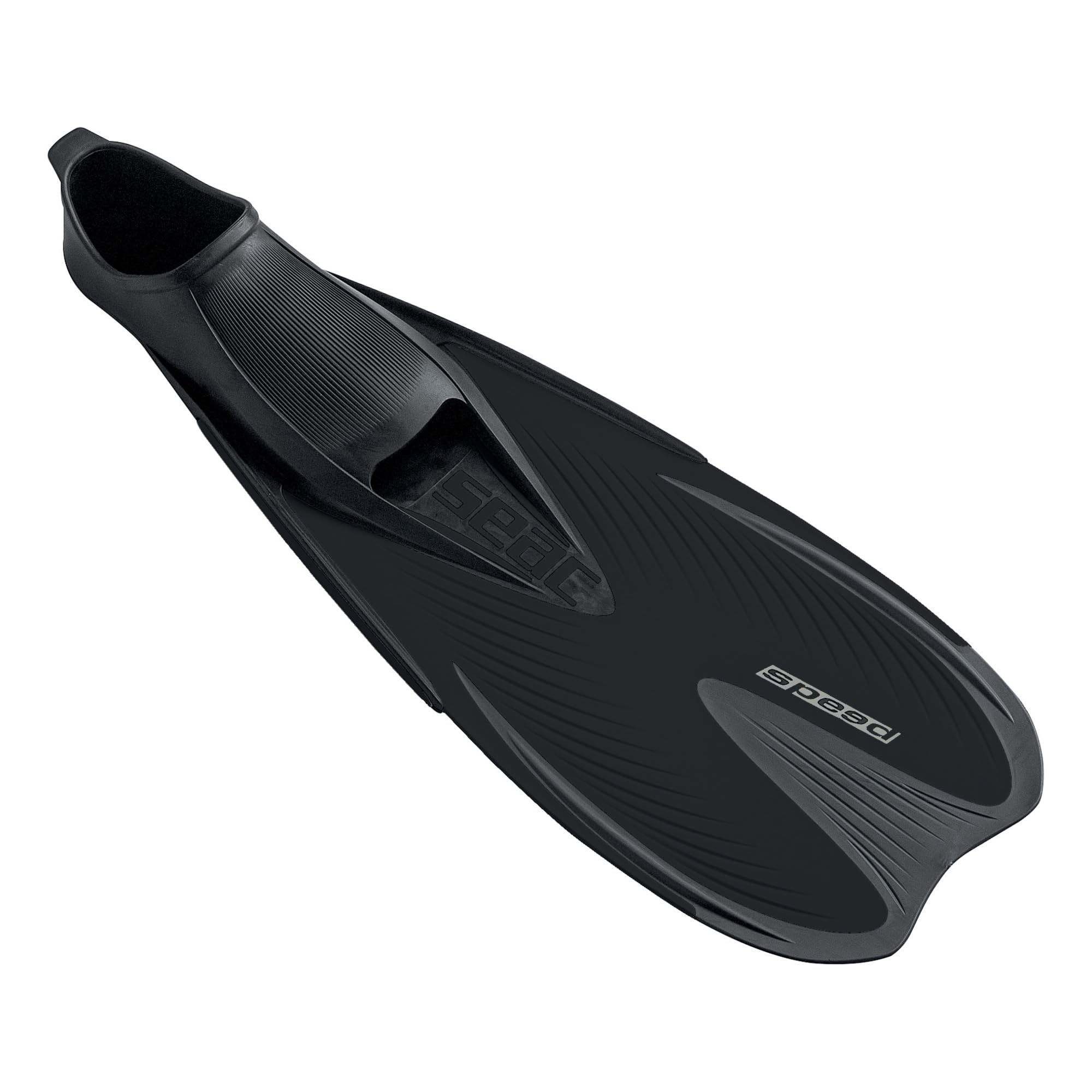 SEAC Speed, Aletas de Snorkel para Mujeres, Hombres y niños con calzante Cerrado, Negro, 36/37