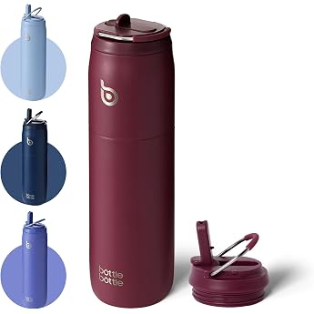 bottlebottle Insulated Water Bottle, Stainless Steel, 946 ml, with Straw Handle, for Sports, Travel, Gym, Double-Walled Leak-