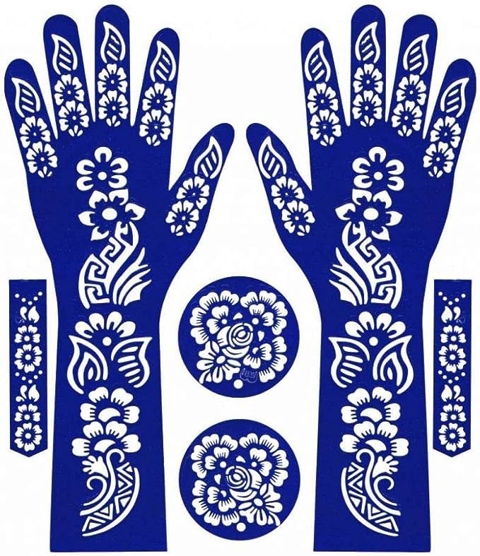 Floral Henna Tattoos Stickers (5 Pieces)