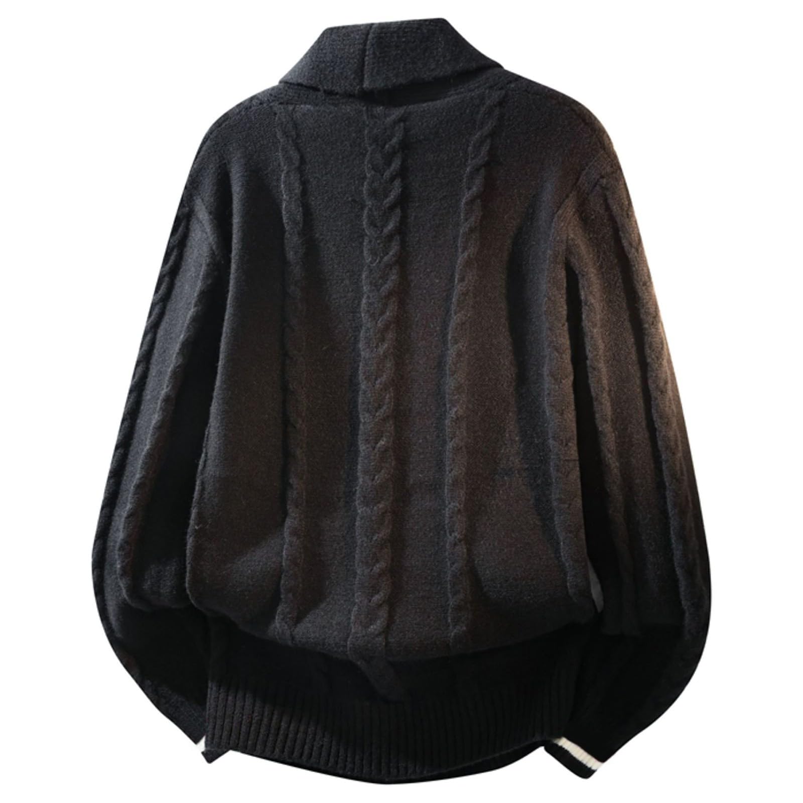 Cárdigan De Punto para Hombre, Chaqueta Punto Botones Hombre con Cuello Chal Suéter Cuello V Punto Manga Larga Solapa Cuello Abrigo De Punto con Bolsillos para Otoño Invierno