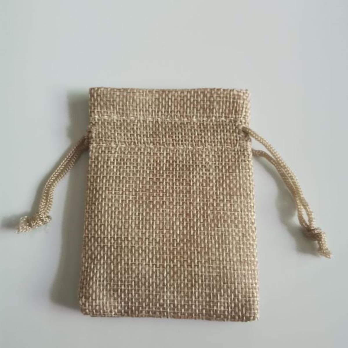 Małe woreczki na biżuterię Opakowanie 50 torebek prezentowych ze ściągaczem na biżuterię(Jute Nylon Rope,15x20cm)