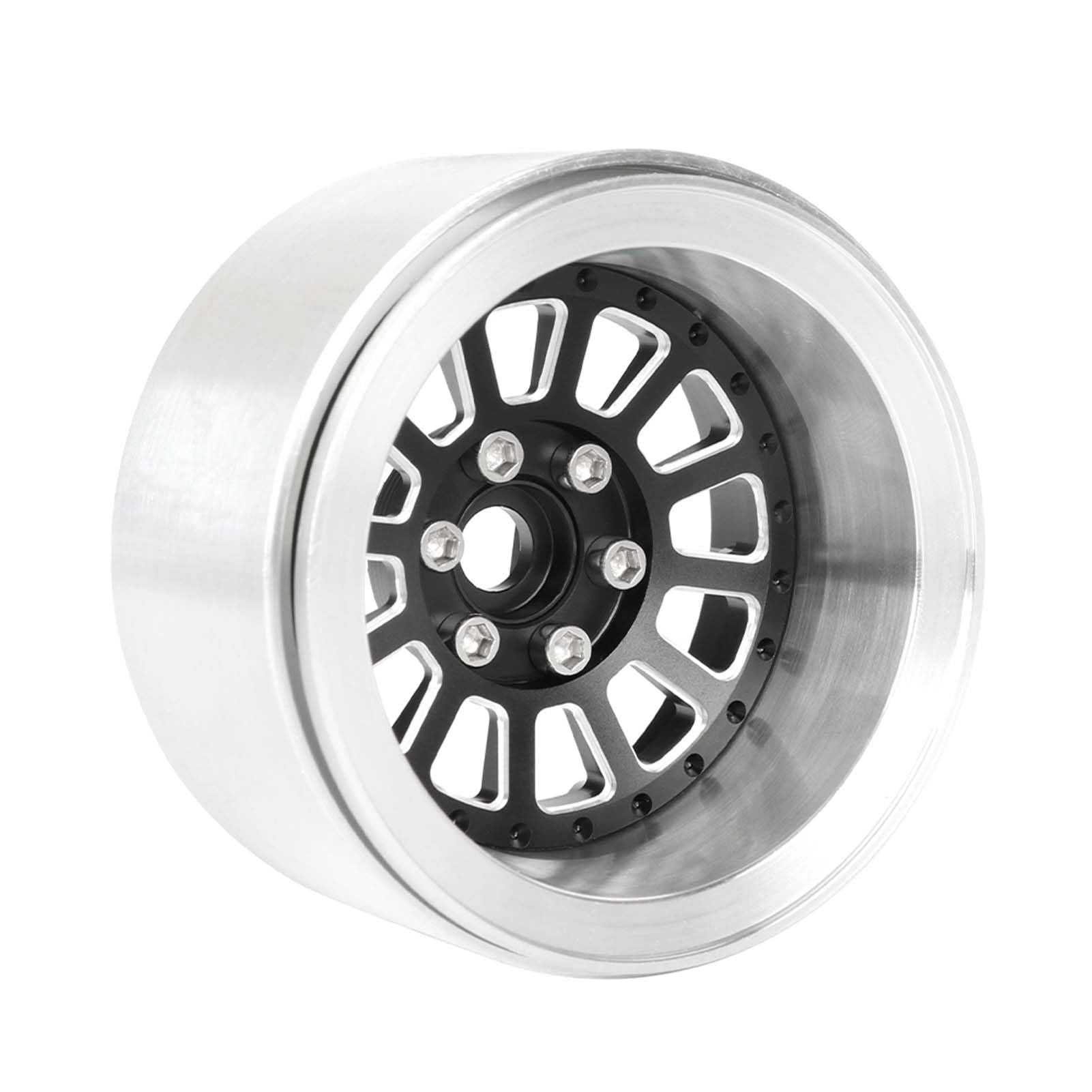 KEEDA Roues Beadlock en aluminium 2,2 - Profondeur d'insertion de 10 mm - 12 rayons - Pour SCX10 RR10 TRX4 VS4-10 Gen8 1/10 RC Crawler - Noir