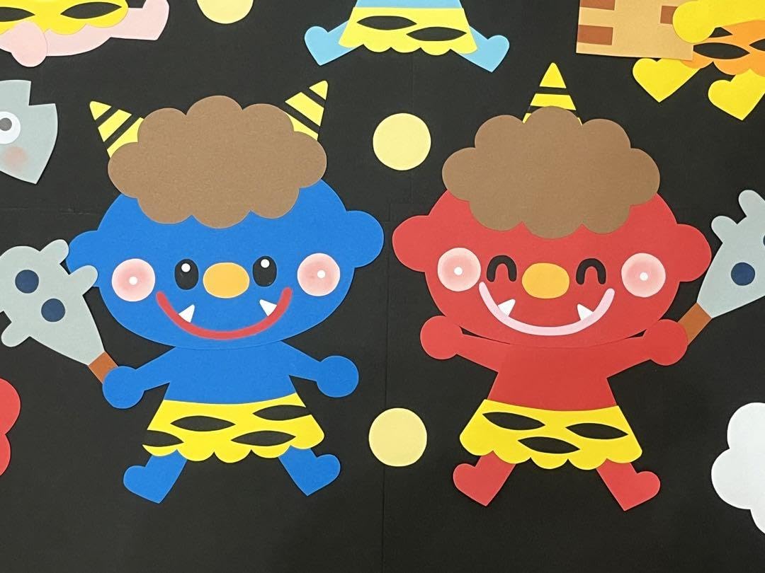 Amazon.co.jp: 節分 壁面装飾 2月の壁面 豆まき 壁面飾り : Toys