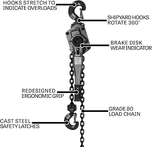Miniatura 22 de JET Alzamiento de palanca de 3 toneladas, elevación de 10' (JLP-300A-10)