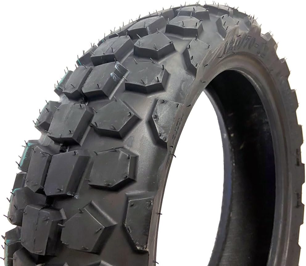 120/70-12 MMG Scooter Tire Dual Purpose Off Road Tubeless Type - Grip Central Block Tread