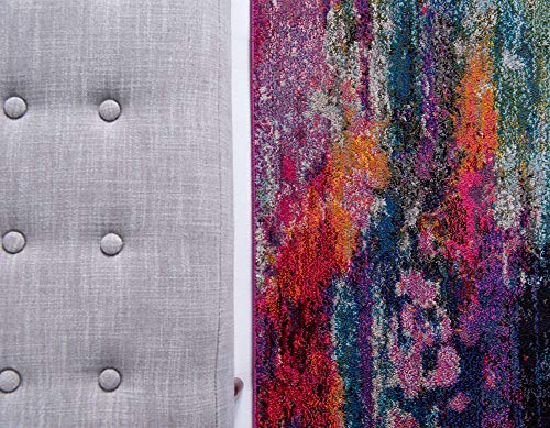 Tapete moderno colorido abstracto 5' x 8' multicolor miniatura 5