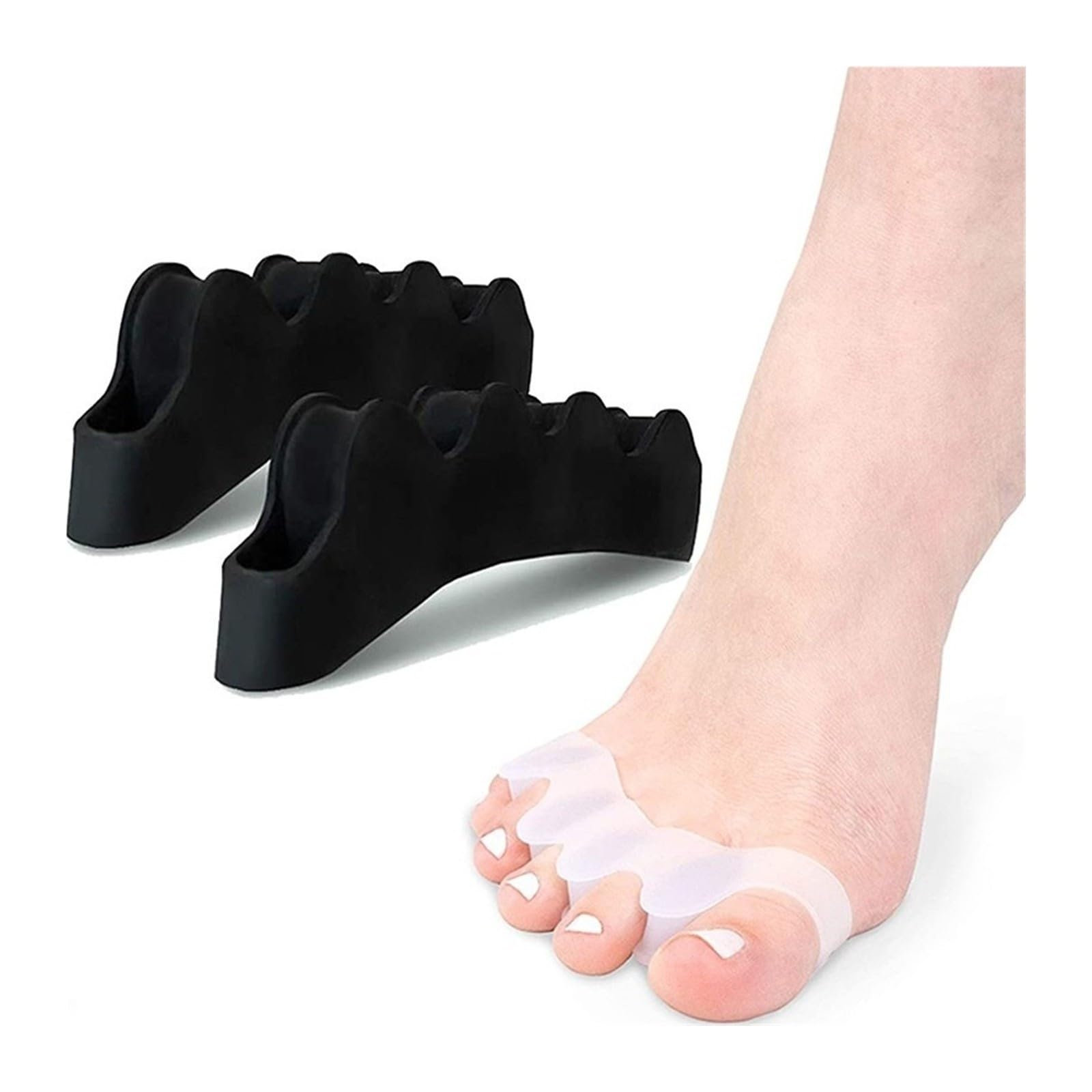 Silicone Toe Separator Stretcher Bunion Protector Finger Pain Relief Foot Care 5 Colors(MUDE)