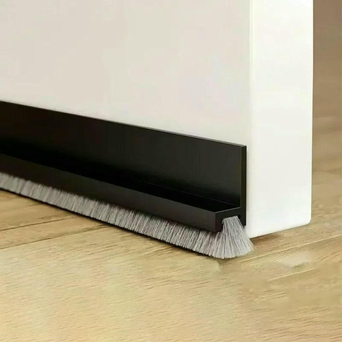 Door Sealing Strip Self-Adhesive Door Bottom Gap Filling Sealing Strips Insect Proof Brush Strip Windproof Soundproof Door Tape-Black-1M(1Strip)