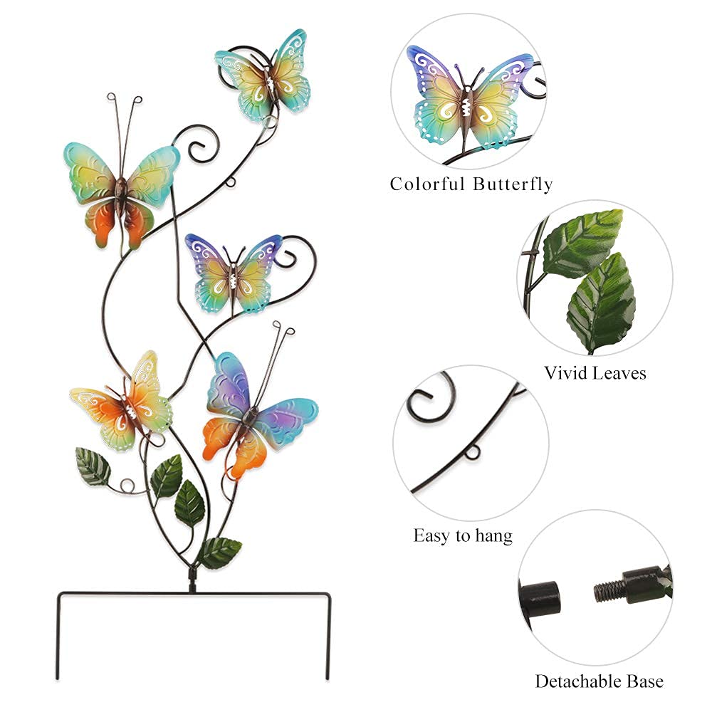 83 cm Metal Mariposa Jardín Decoración Pared al Aire Libre Decoraciones Artísticas Animales de Metal Arte Estatuas de Jardin Adornos Decoración para Estar Exteriores PatioTrasero