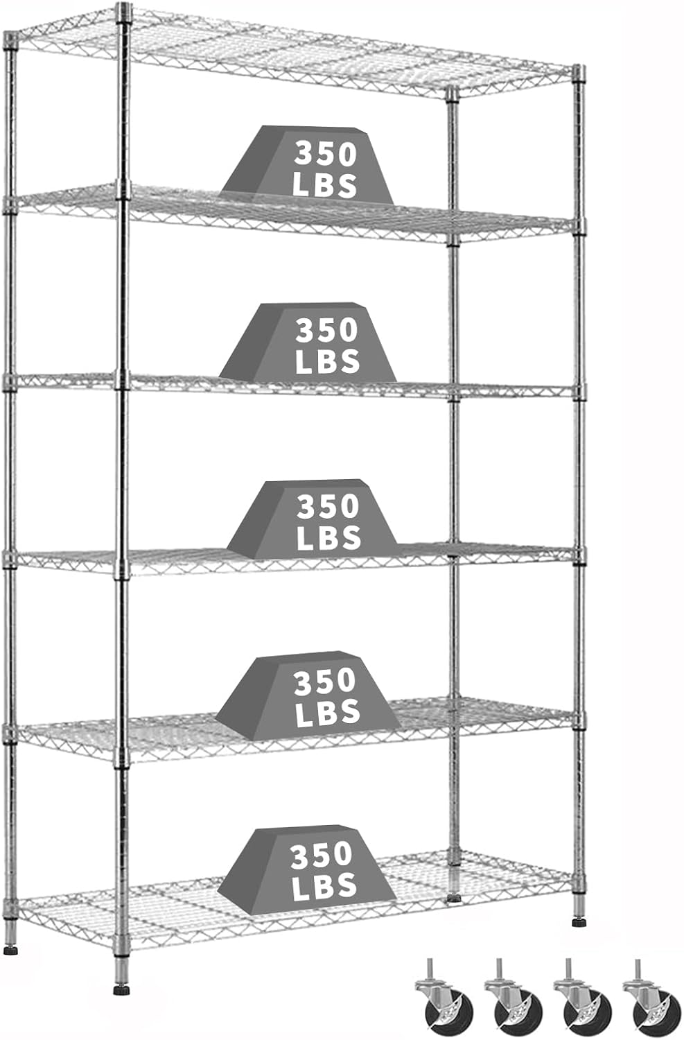 YYkokocat Storage Shelves 48" Wide Wire Rack Shelving with