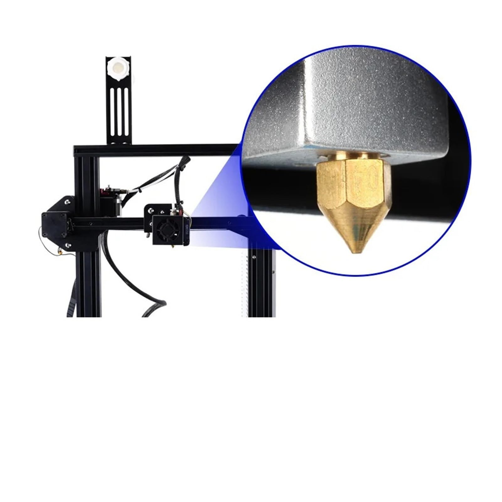 Accessori for stampante 3D Ugello MK8 in ottone 0,1 mm-1,0 mm for forniture 1,75/3,0 mm -3 Testa estrusore(3Pcs for 1.75mm)