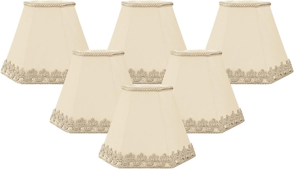 Royal Designs Designer Mushroom Pleat Empire Clip On Chandelier Lamp Shade, Sky Blue, 3" x 5" x 4.5", Set of 6