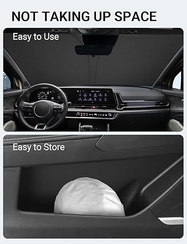 Vista 572 de Proadsy Parasol para parabrisas para BMW X1 F48 2016-2022 de 4 capas plegable, protector de parasol frontal que bloquea los rayos UV y mantiene