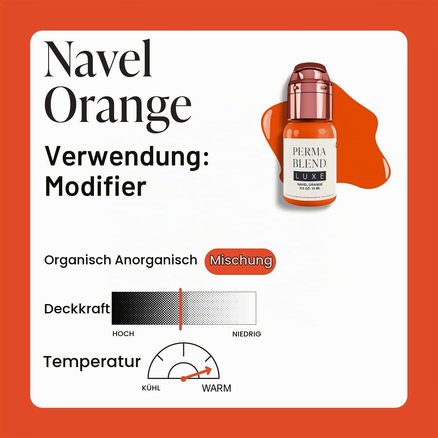 Perma Blend Luxe Warm Modifier Eyebrow Tattoo Ink Pigment Set, Professional Brow Tattoo Microblading Supplies, Orange Peel, Navel Orange and True Copper, Pack of 3, 1/2 oz (15 ml)