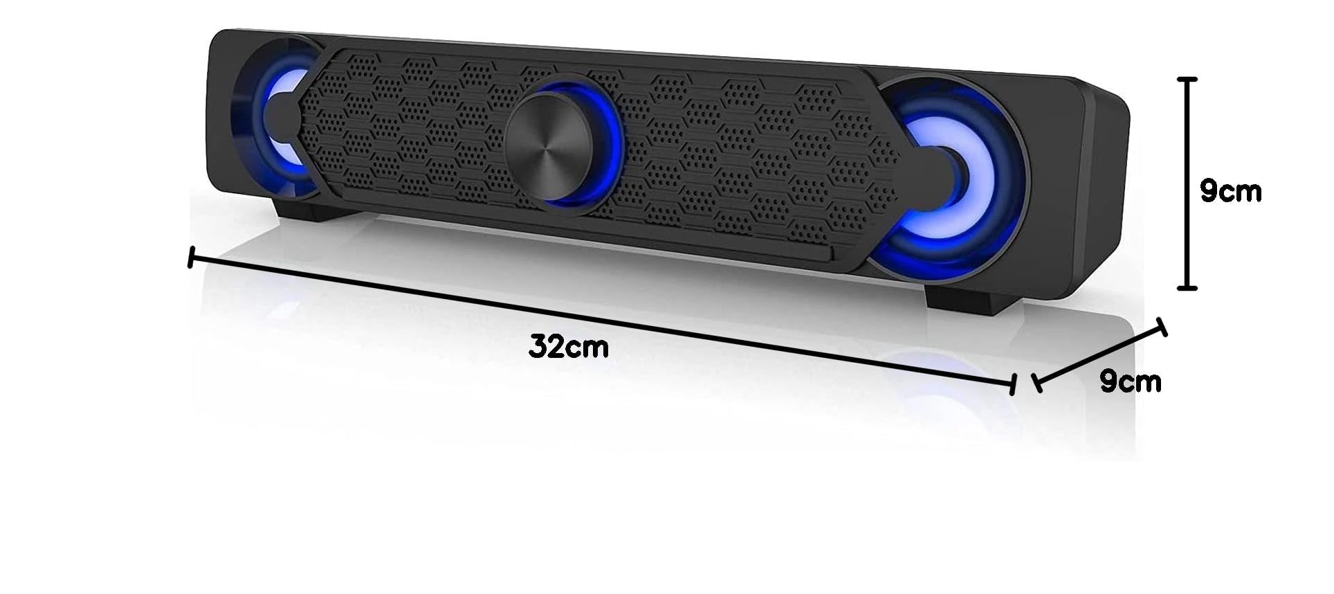 Smalody Altoparlanti PC, USB Soundbar, Altoparlante da Gioco Con Fantastiche Luci LED, Altoparlante Multimediale Perfetto per Giochi per PC, Computer, Desktop, Laptop