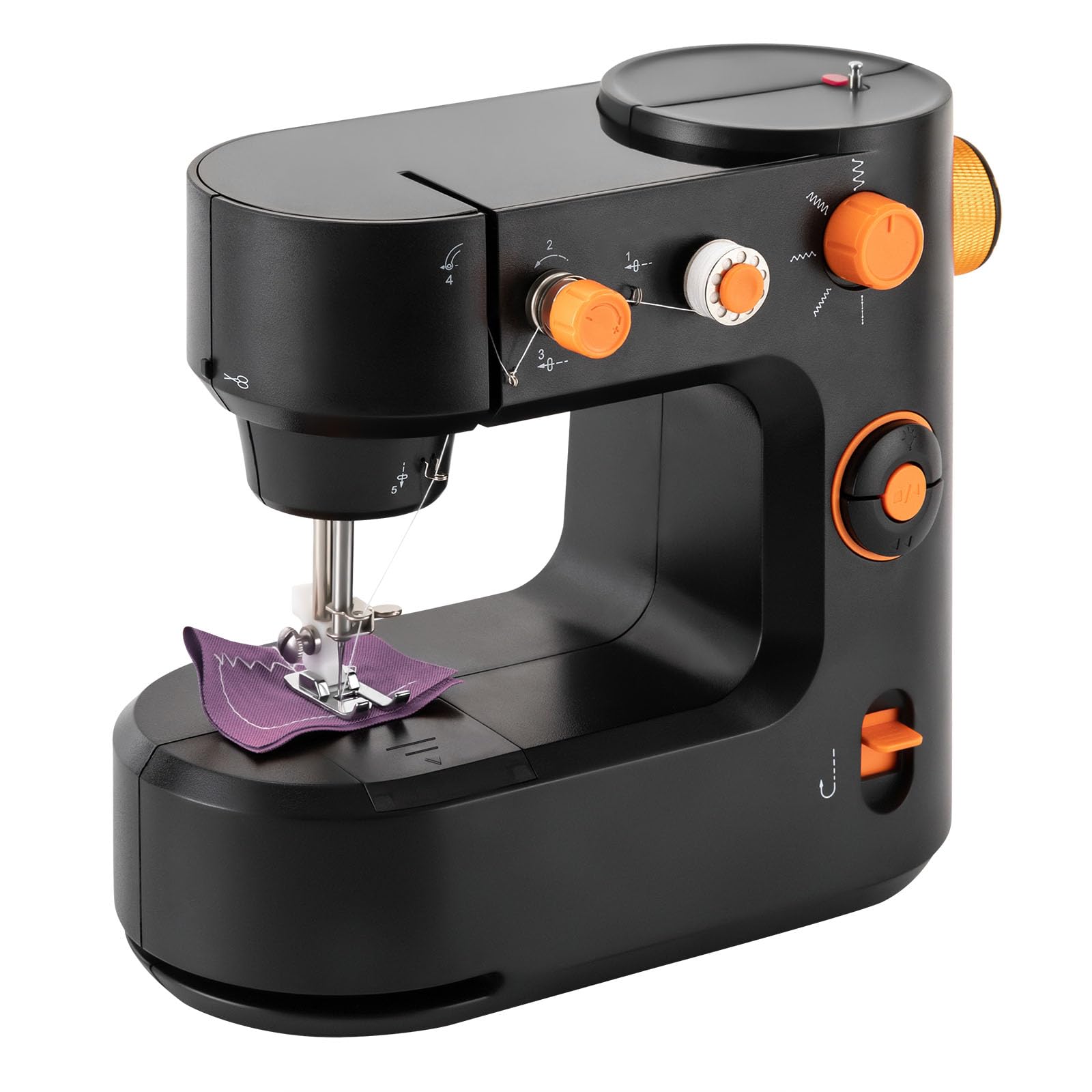 Mini Sewing Machine for Beginner, Portable Sewing Machine, Utility Stitch Sewing Machine with Two Modes, Free-Arm for Kids, Women