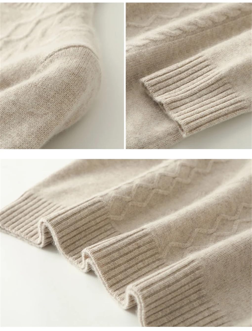 Maglione da donna in lana a collo alto a metà collo alto ispessito pullover di media lunghezza