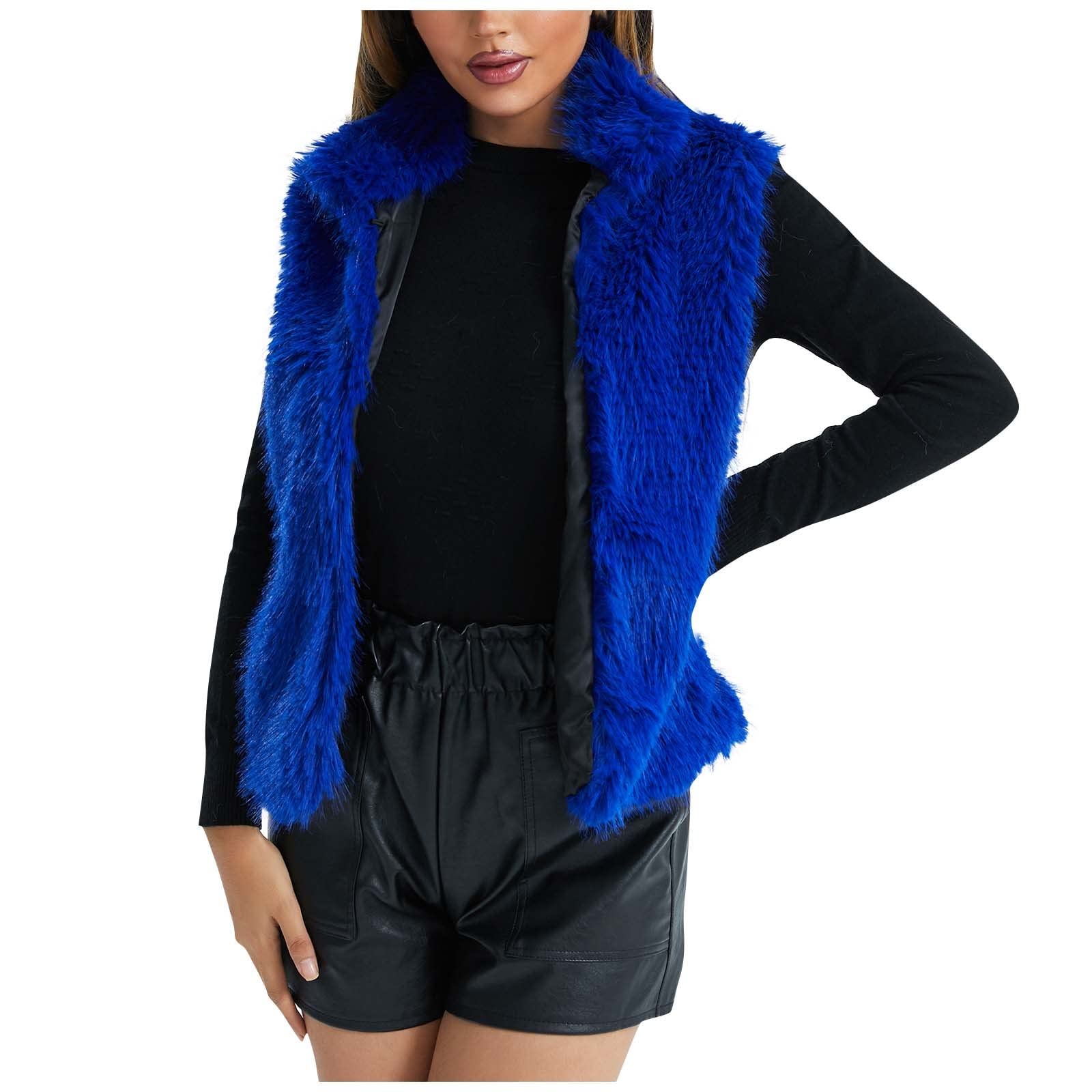 HUANKD Women's Fall Jacket Autumn and Winter Plush Sleeveless Warm Cardigan Coat Jackets Trendy