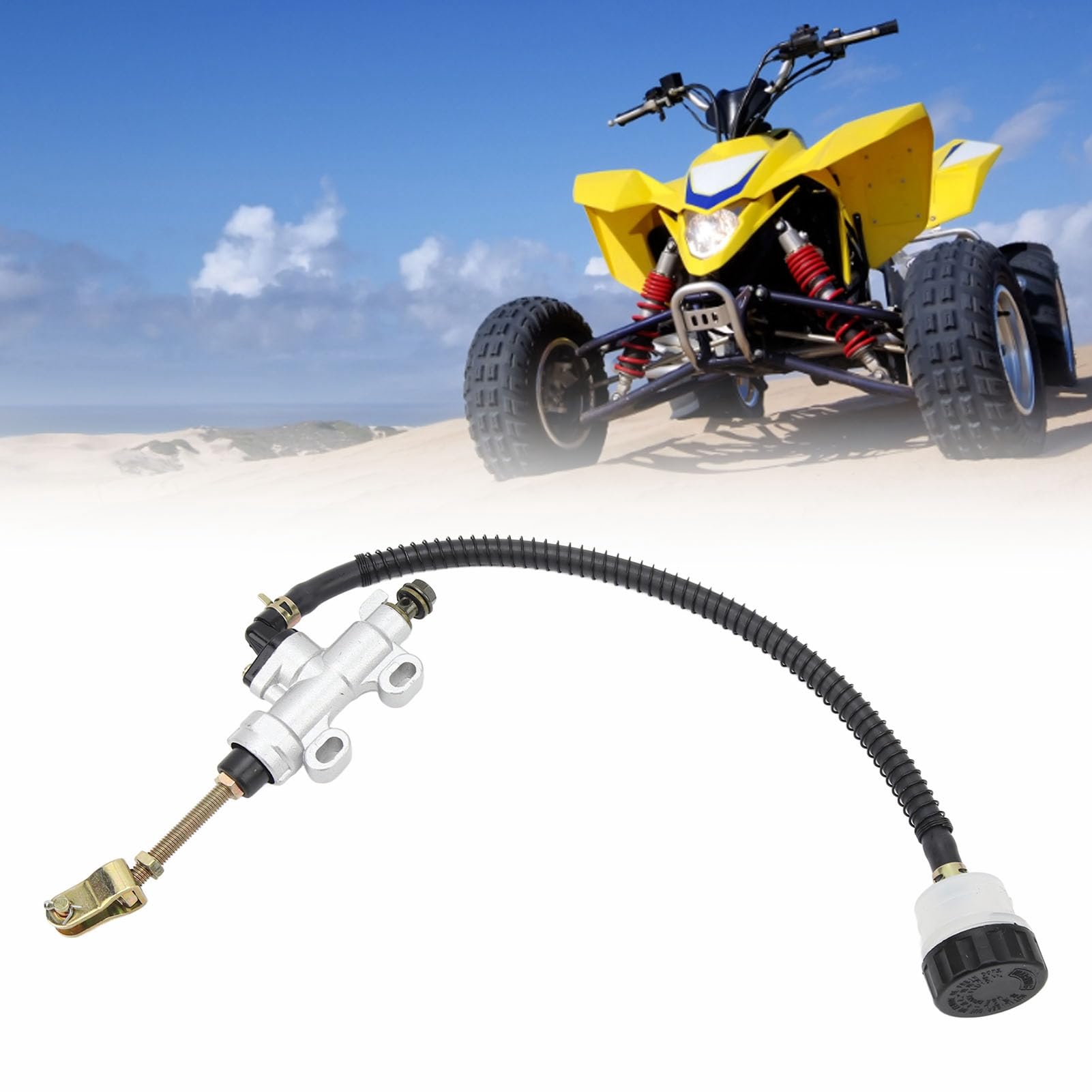 Yinhing Keeway Superlight 125 Freno Trasero Maestro Motocicleta Freno de Pedal Trasero Bomba de Cilindro Maestro Hidráulico para Depósito Plateado (WHITE)
