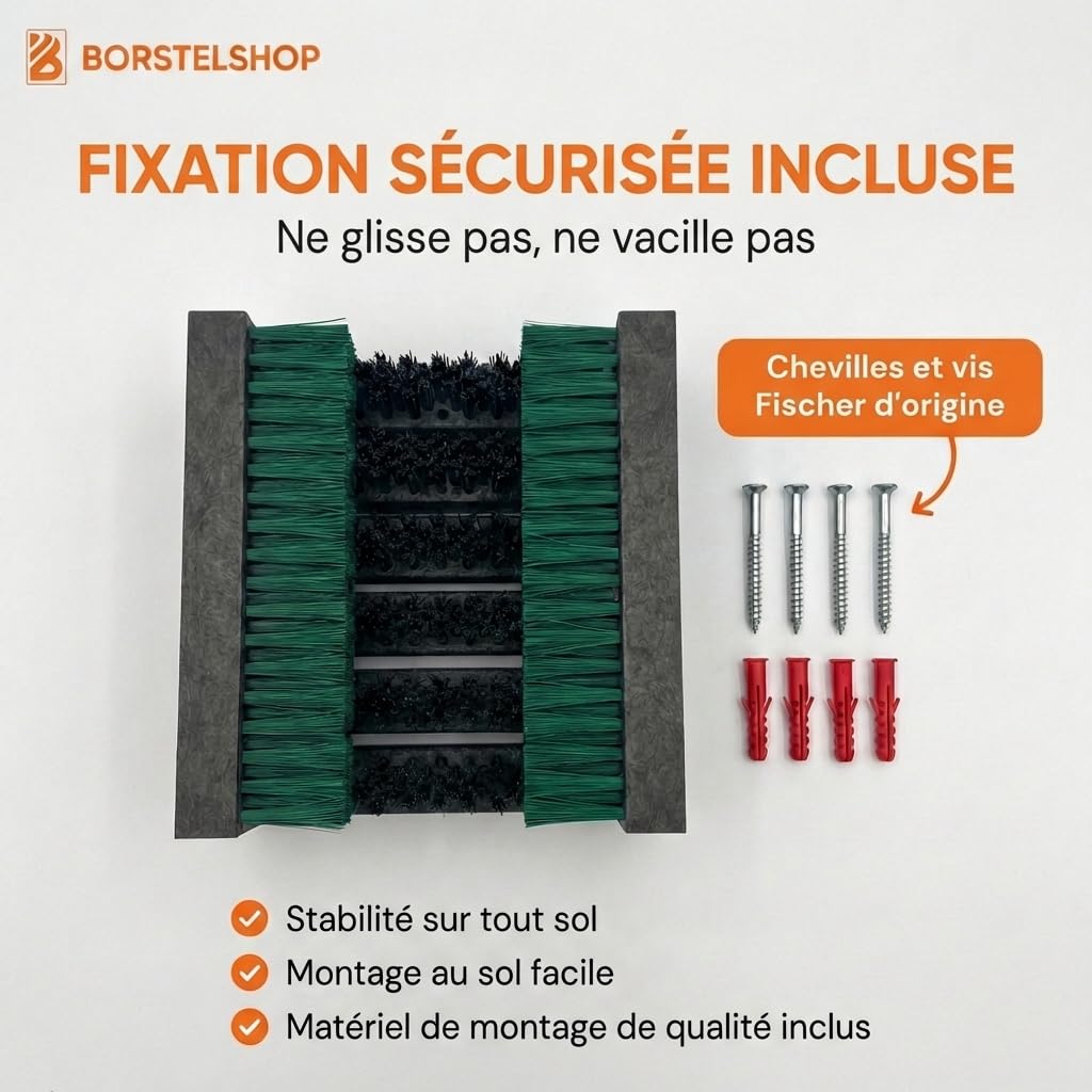 Grattoirs à Chaussures en Plastique - Paillasson d'extérieur - Grattoir à Chaussures Robuste - Brosses d'extérieur - Paillasson - 30 x 27 cm - Vert