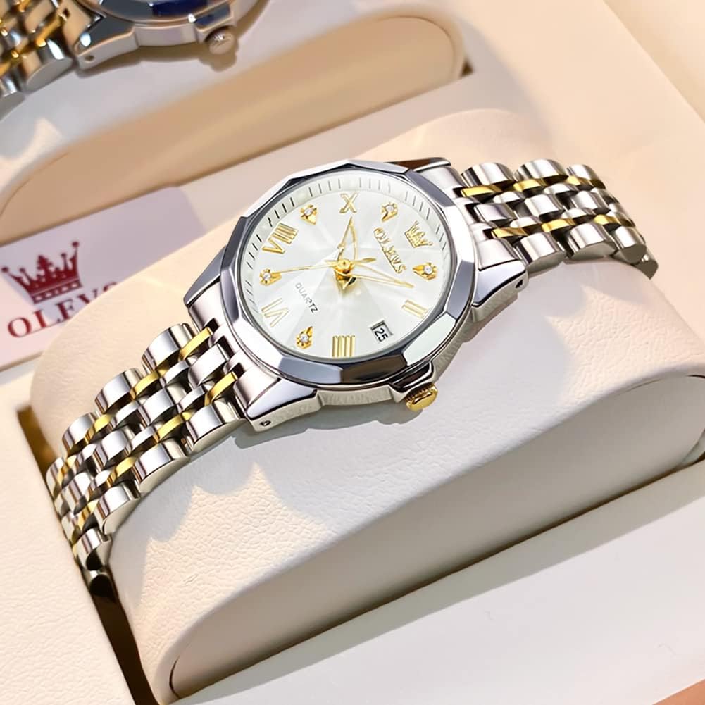 OLEVS Women's Wrist Watches Luxury Small Wrist Stainless Steel Watch for Women Fashion Dress Analog Quartz Ladies Watch - Image 3