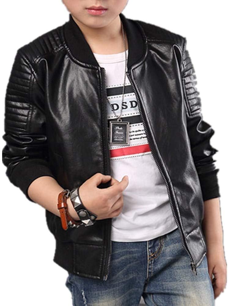 Boys Lightweight Leather Bomber Jackets