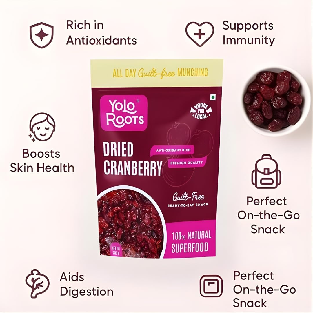 Yolo Roots 5-in-1 Mixed Seeds & Dried Cranberries Combo | Healthy Superfood Snack | Protein & Fiber Rich Seeds with Sweet Cranberries (Pack of 2) 2
