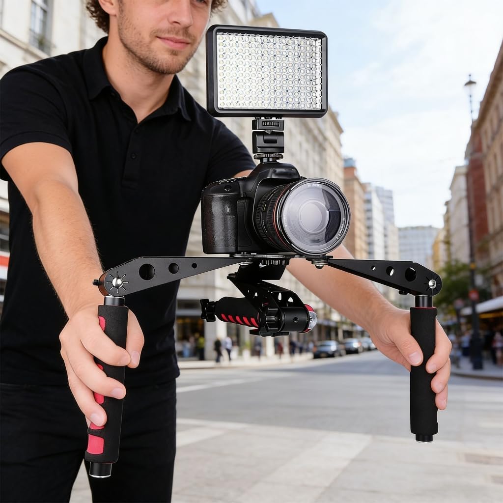 All Purpose Camera Support Shoulder Holder with 19cm Handle Spacing Distance