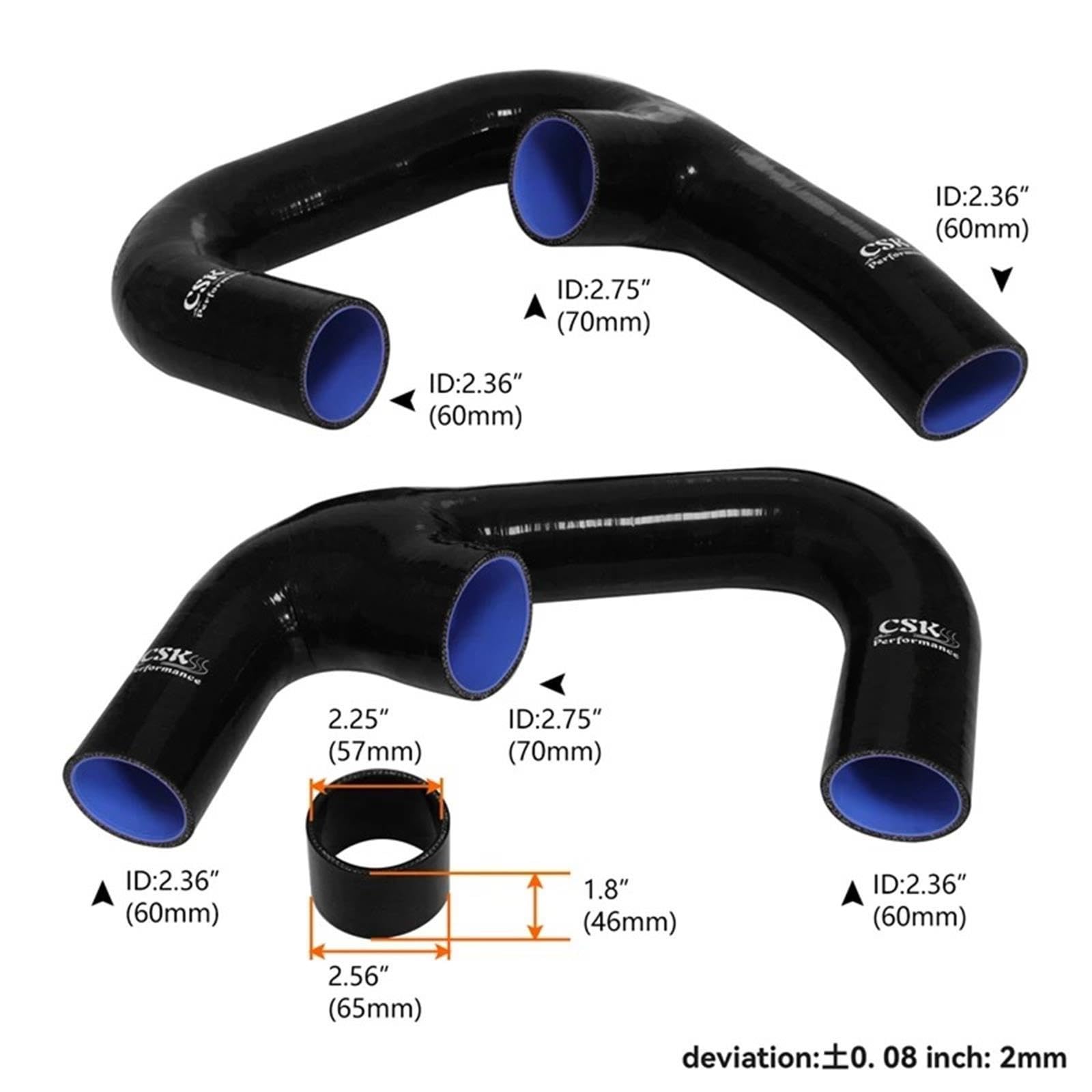 Para VW Para Golf Para GTI FWD Para Golf Para R Para 4-Motion MK7 2.0T 2015-2021 Intercooler Doble Delantero Con Kit Manguera Núcleo de intercooler para turbo