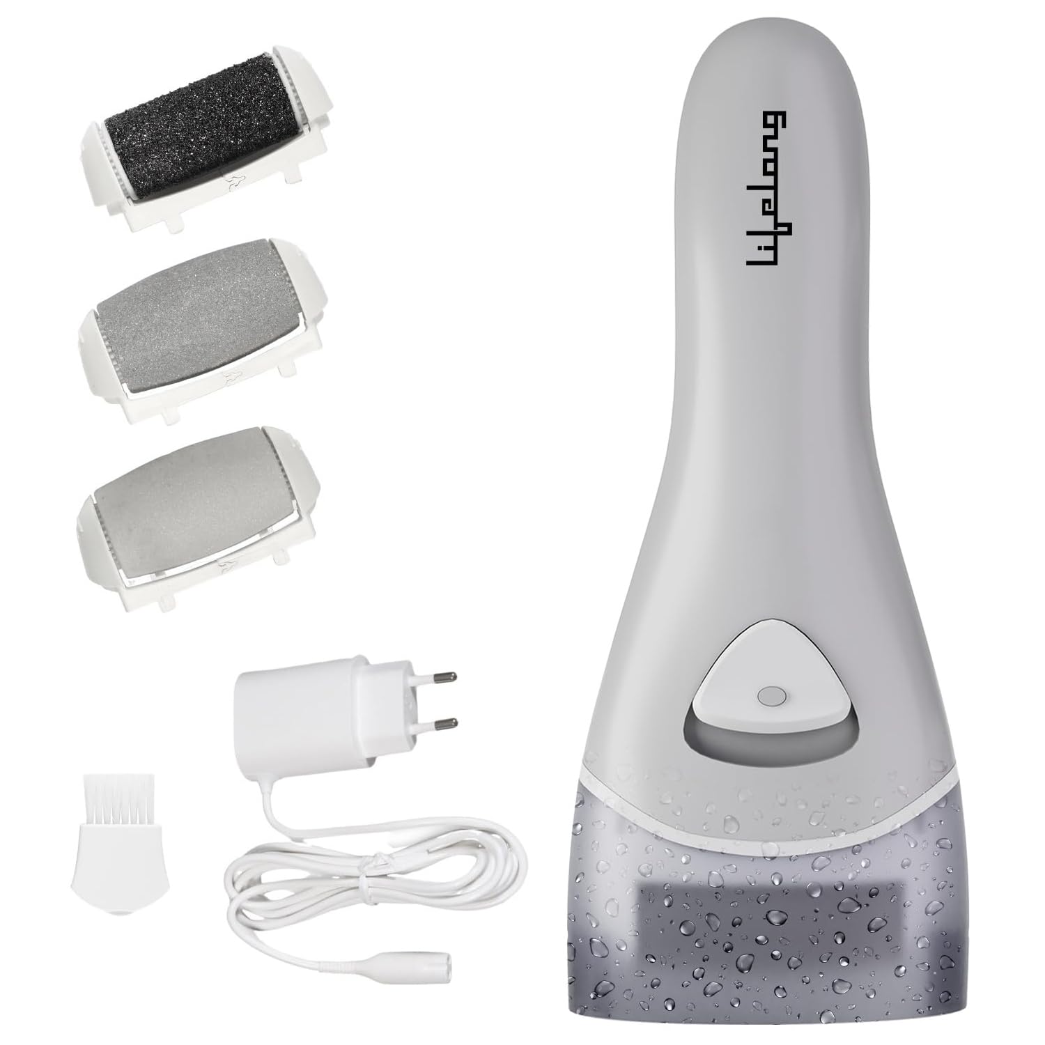Lifelong Callus Remover for Feet | 1 Year Warranty | Foot Scrubber for Dead Skin, 3 Changeable Roller Heads, Foot Scrubber, Feet Dead Skin Remover, Pedicure Machine with Adapter (LLPCW208, Grey) (B0CYGX8BZJ) Amazon Price History, Amazon Price Tracker