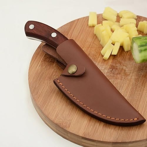 Miniatura 3 de Lifespace Cuchillo de chef estilo vikingo con mango de madera y funda