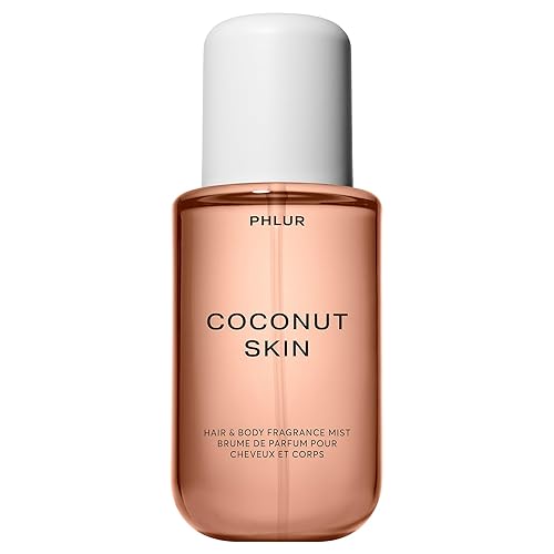 PHLUR Coconut Skin Body Mist - Bruma de fragancia para cabello y cuerpo - Spray corporal de coco con caramelo, flores blancas, sándalo y ámbar (8