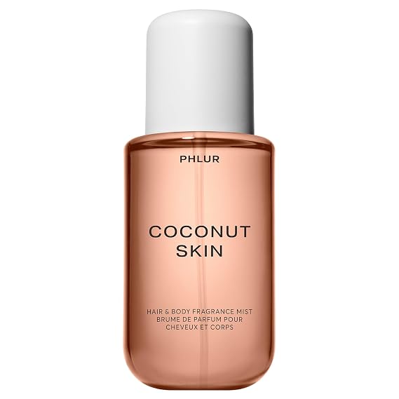 PHLUR Coconut Skin Body Mist, 8 Fl Oz Hair and Body Perfume for Women, Body Spray with Fresh Coconut, Caramel, and White Florals with Sandalwood & Salted Amber Fragrance