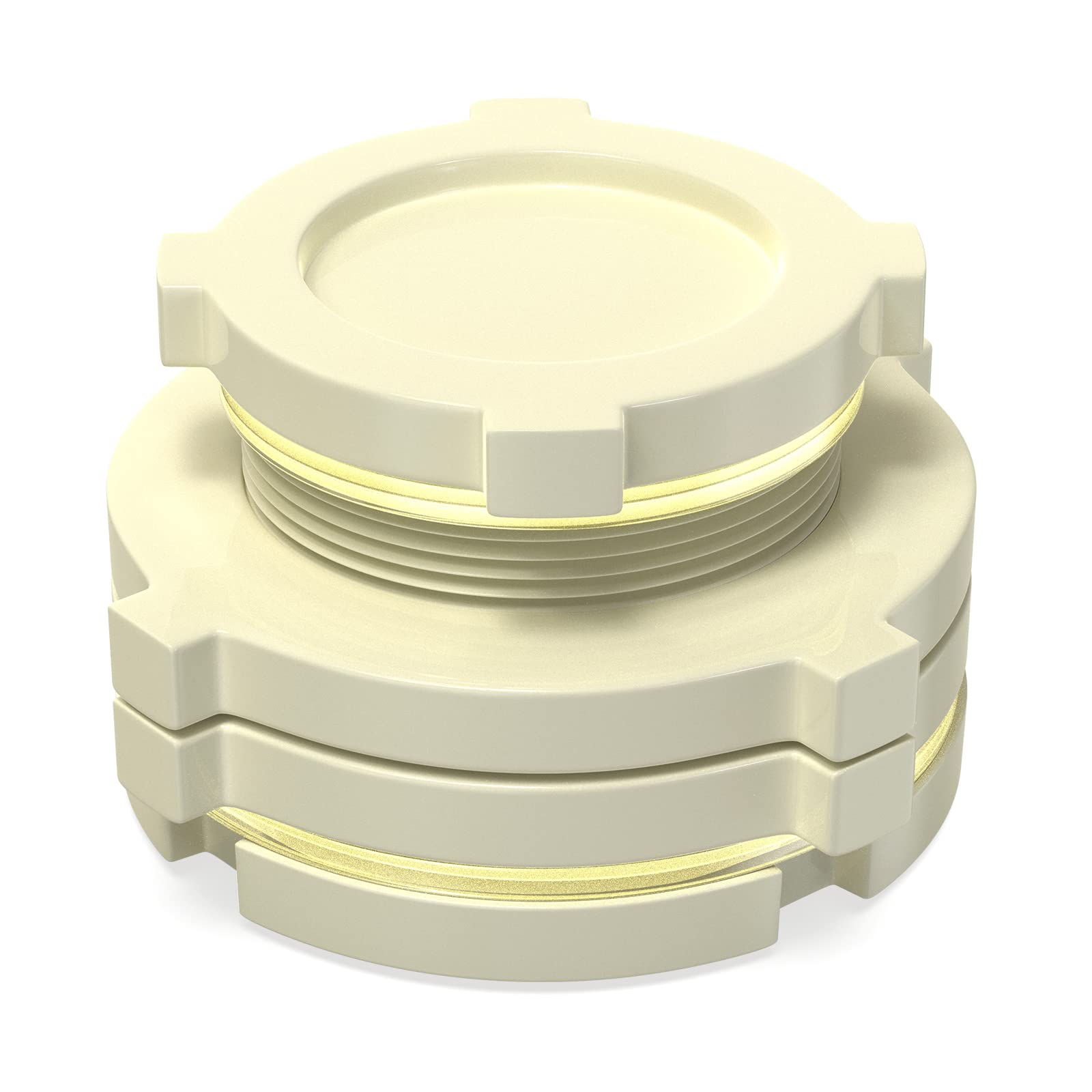 TAISHER 1PCS White ABS 3" Bulkhead Tank Connector Adapter Fitting with Plugs & Gasket for Water Tank, Rain barrels, Aquariums, Bathtubs and Sink