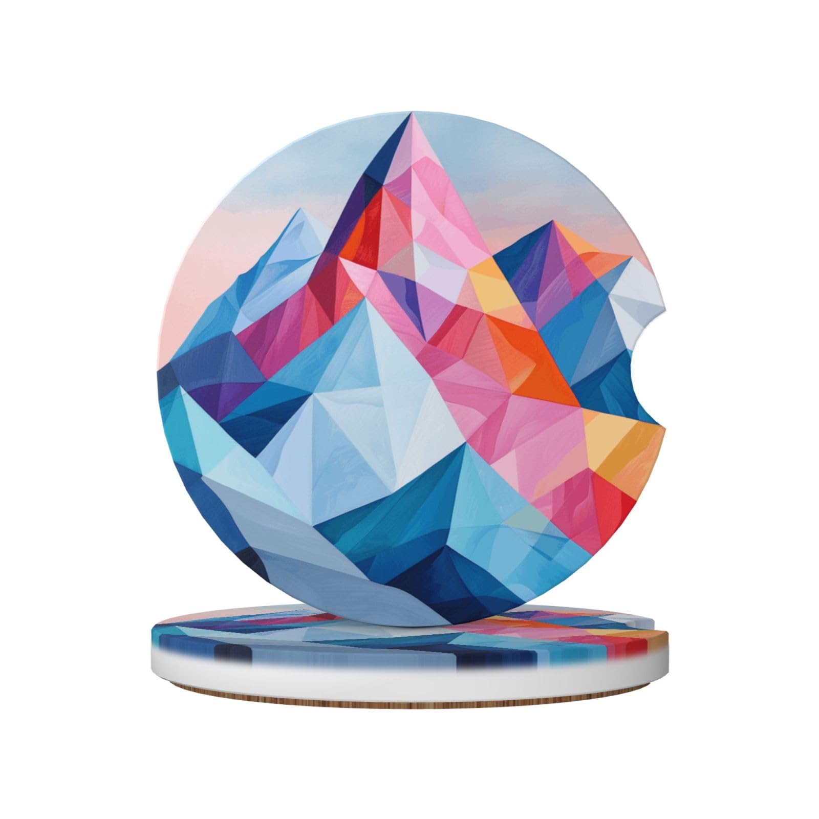 Abstractistic Mountain Range Ceramic Coasters,2pcs