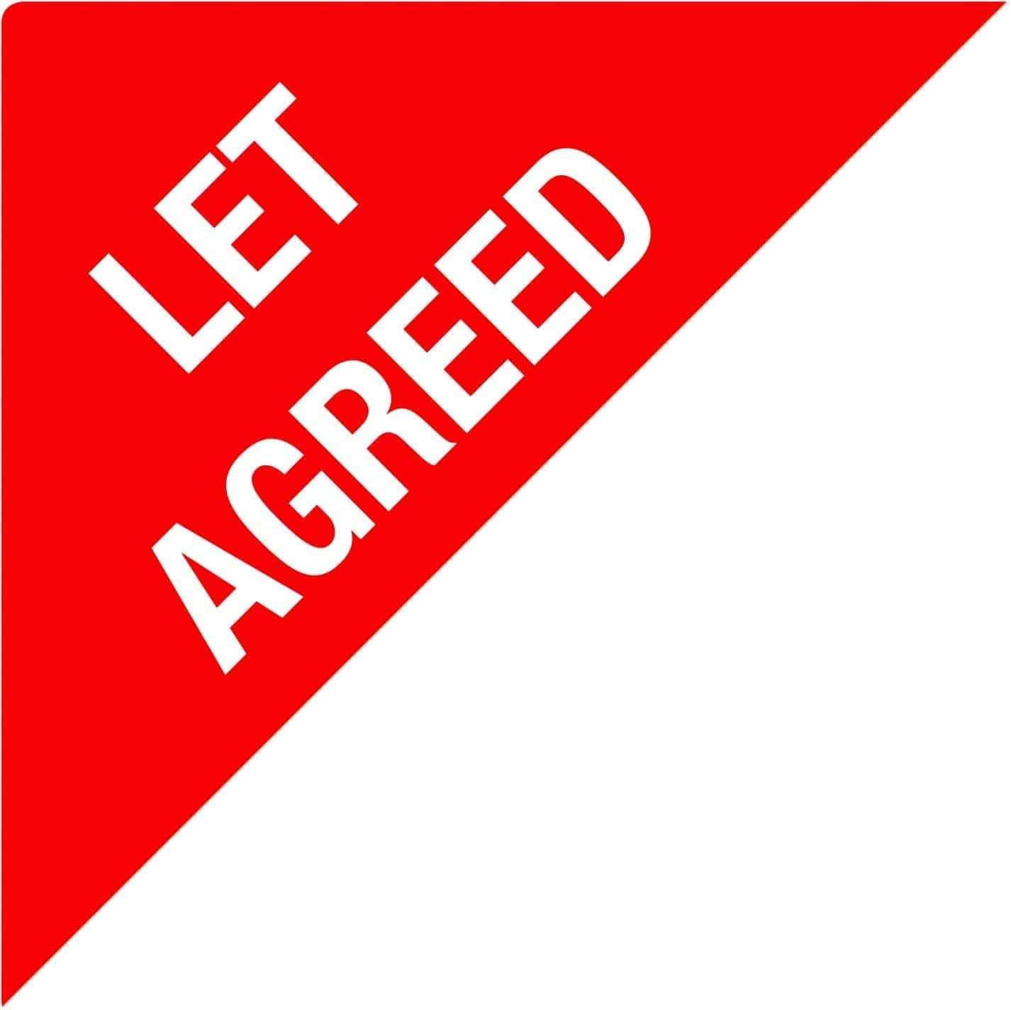 Estate Agent Stickers – Pack of 50 Red 67 x 67 x 94mm Triangles Removable Adhesive Coloured Sticky Labels Self Adhesive Easy Peel Labels Stickers Sticky Paper - Let Agreed