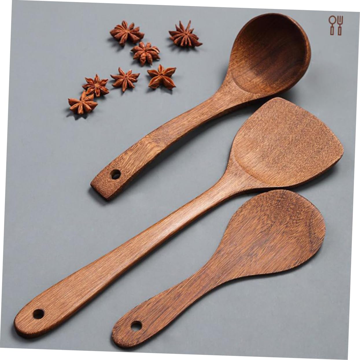 3 Series Practica Pala De Madera Servicio Pala De Mango Largo De Madera Utensilio De Cocina Pala De Cocina De Madera Marrón 2 Piezas X 3