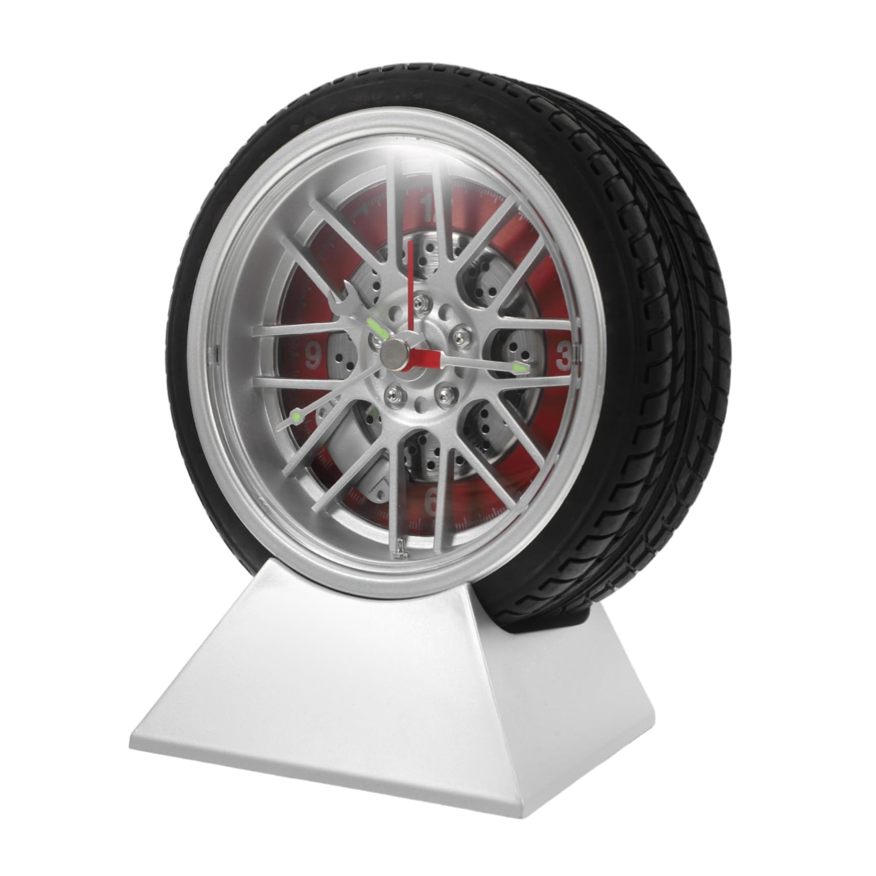 Healifty Reloj de Escritorio Neumático de Coche con Base, Cuarzo, Abs | Diseño Moderno y Detalle Preciso, para Dormitorio y Decoración del Hogar, Estilo Original