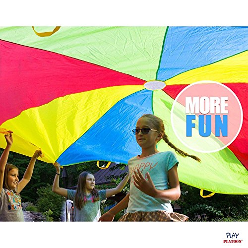 Play Platoon 6ft 12ft Parachute for Kids with Handles Play Parachute Multicolored Parachute