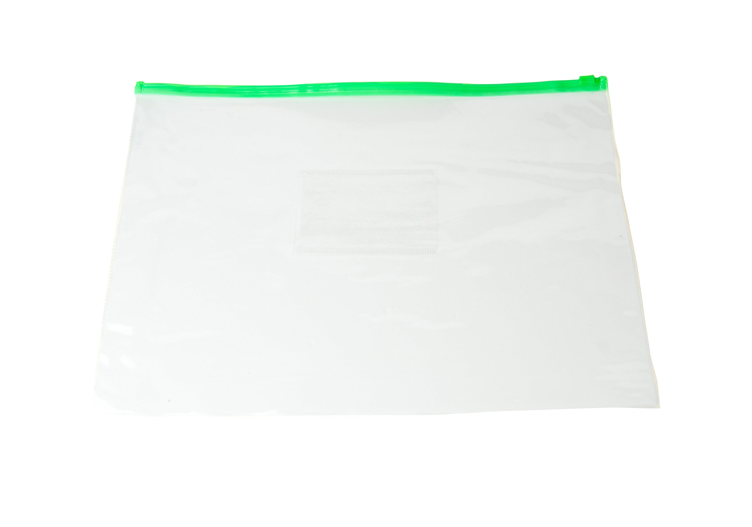 Pack of 12 A4 Green Zip Zippy Bags - Document Clear Plastic Transparent Storage Wallet โ image 1