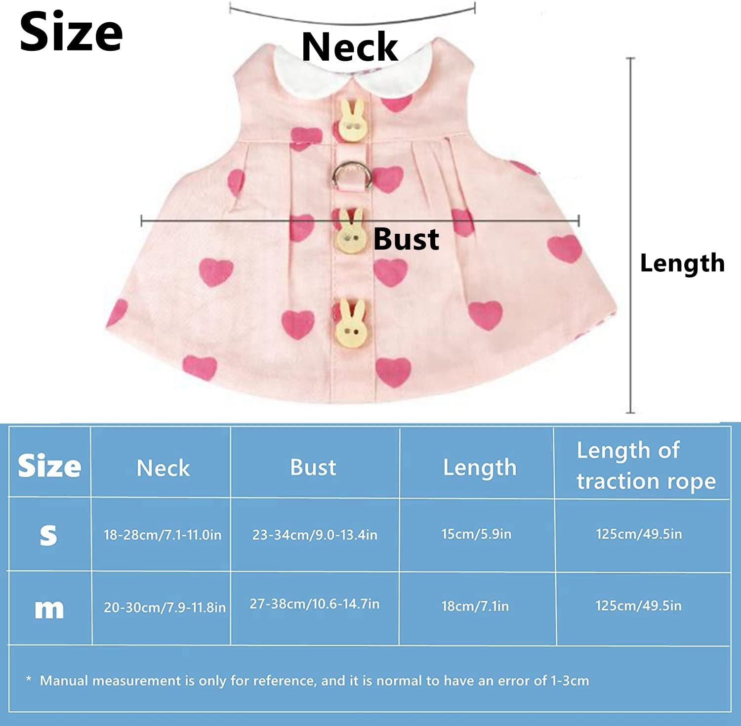 Rabbit Harness and Leash Cute Adjustable Guinea Pig Bunny Clothes Vest Mesh Harness Guinea Pig Harness Pet Costume for Small Animal Rabbit Ferret Cat Dog Walking (S, Pink)