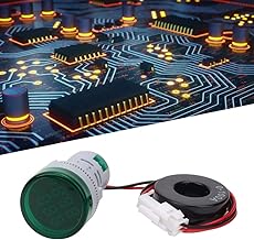 Medidor Indicador de Lámpara, Mini Voltímetro de CA con Pantalla Digital de 5 Colores, Indicador de Señal de Corriente Universal de 0 A 500 V 0 A 100 A, Probadores de Voltaje (Verde)