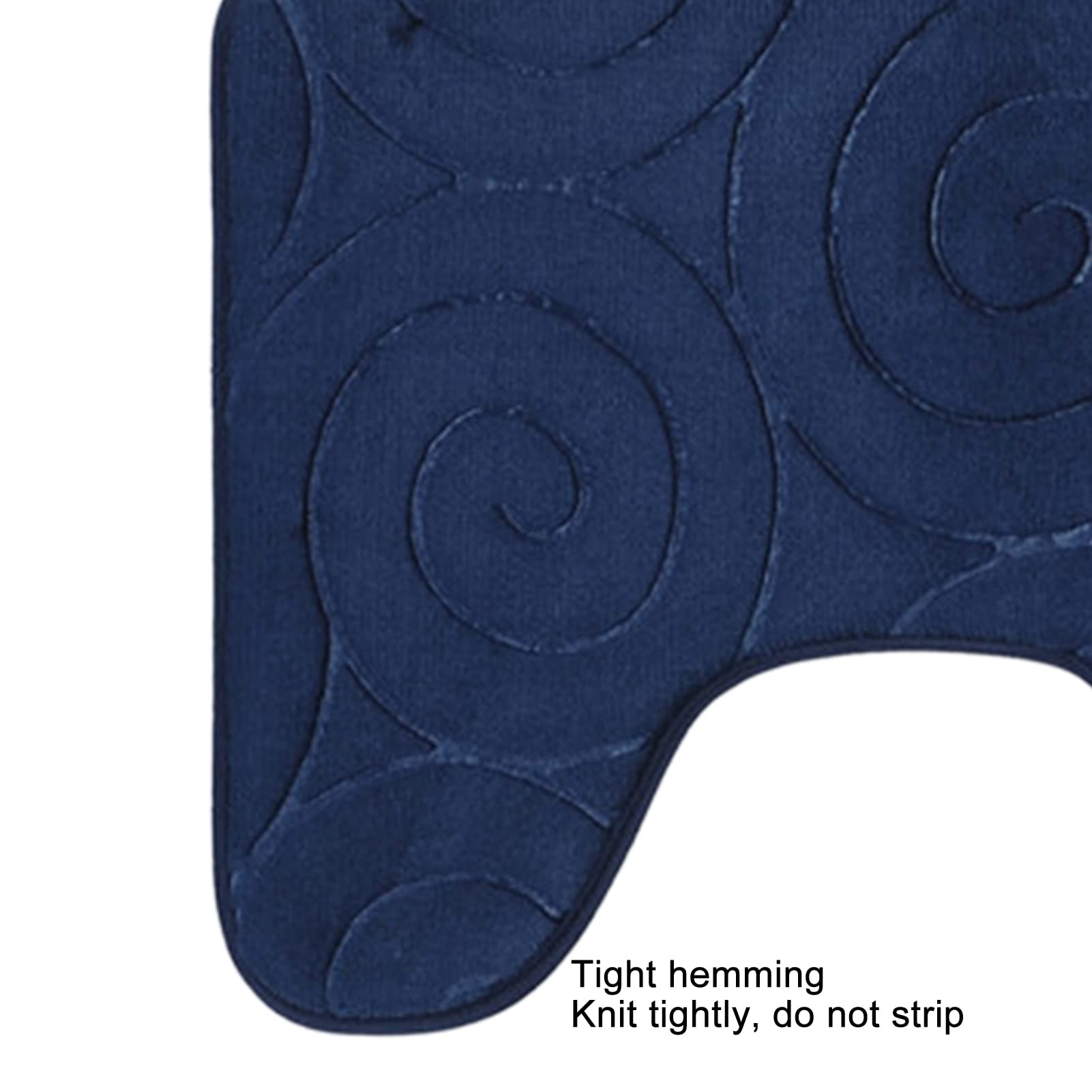 Garosa Set Tappetini Bagno Antiscivolo 3 Pezzi 50x80cm | Tappeto Doccia Assorbente in Fibra di Poliestere | Accessori Bagno Blu Navy con Copriwater