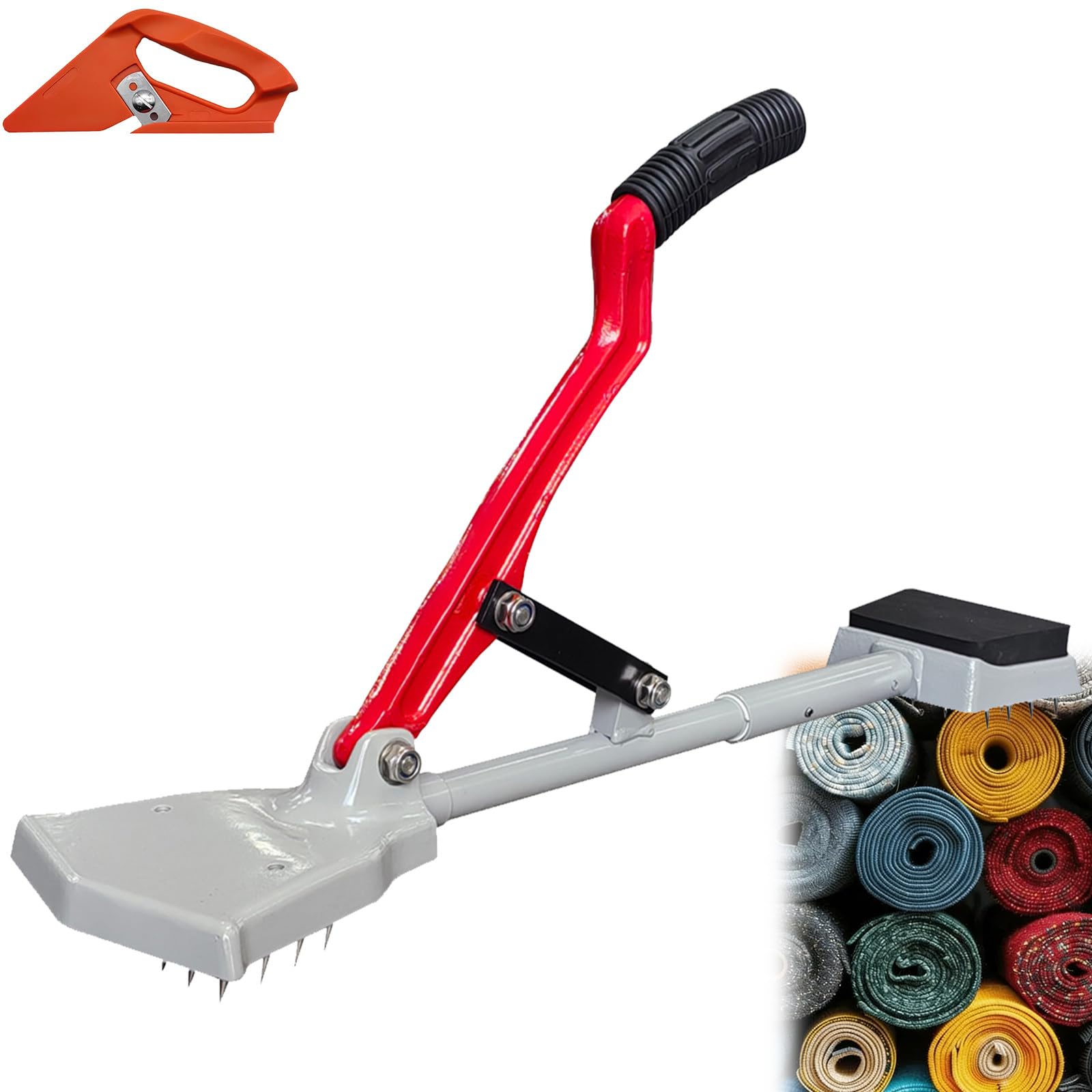 Outil Installation Moquette Complet, Tendeur sans Genou,avec Cutter, Carpet Kicker Ergonomique, Kit Pose Moquette,pour Maison et Hôtel