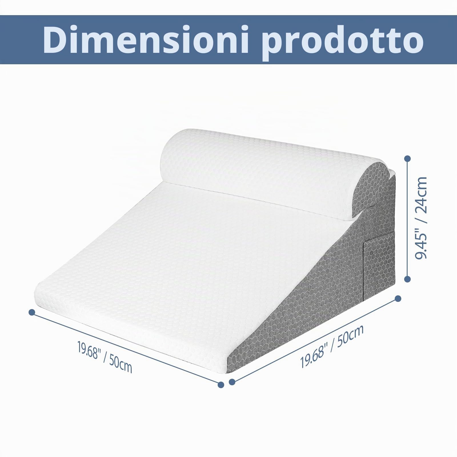 SLIGUY Bed Wedge Triangle Pillow, Folding Foam Triangle Pillow for Sleeping, Reading,Watching TV, Adjust back support pillow on bed,cushion sitting up with Neck pillow